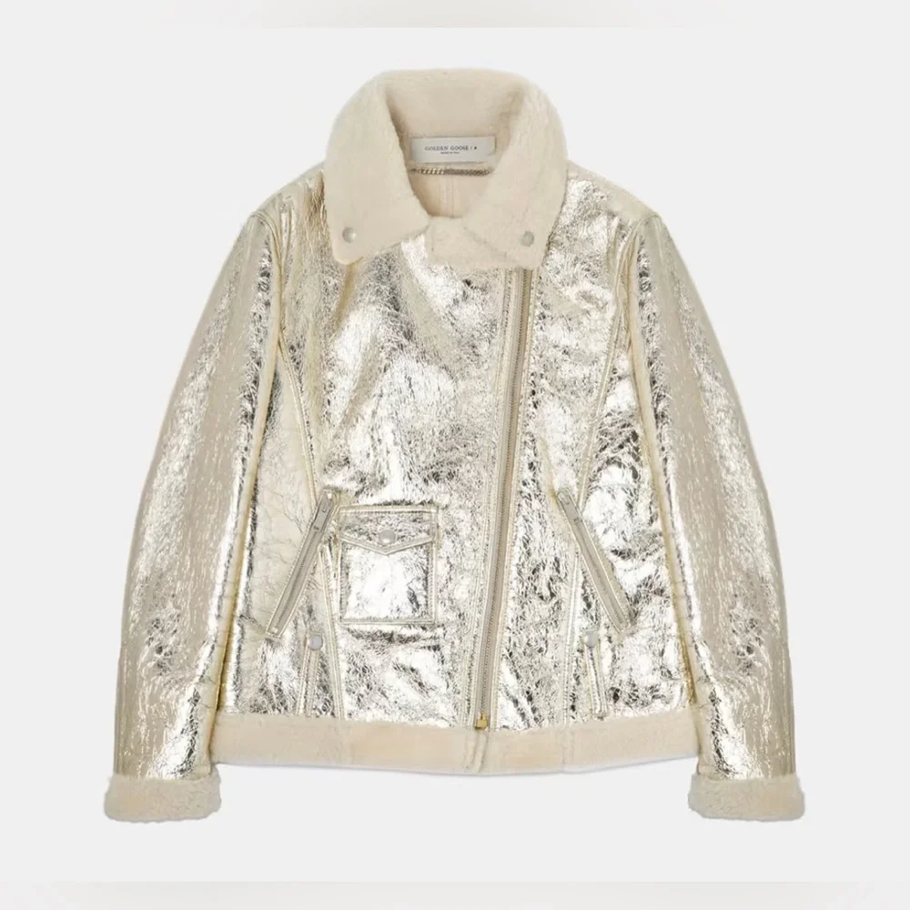 Golden Goose Assia sheepskin jacket in laminated leather/shearling lining NEW🔥 - Picture 8 of 15